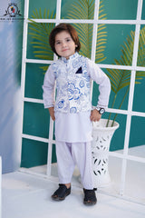 Azure Floral Waistcoat Set for Boys | RJ-KIDS252