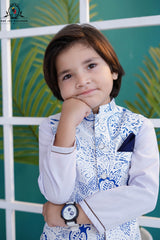 Azure Floral Waistcoat Set for Boys | RJ-KIDS252