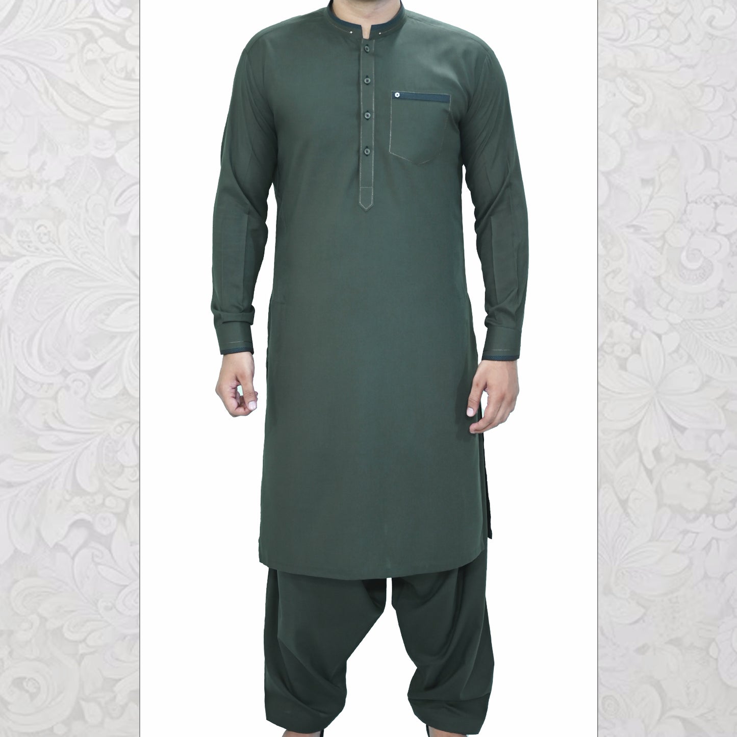 Men's Kameez Shalwar Wash & Wear Fabric RJ-KS531