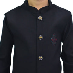 Black Boys Kurta Pajama with Waistcoat RJ-KIDS196