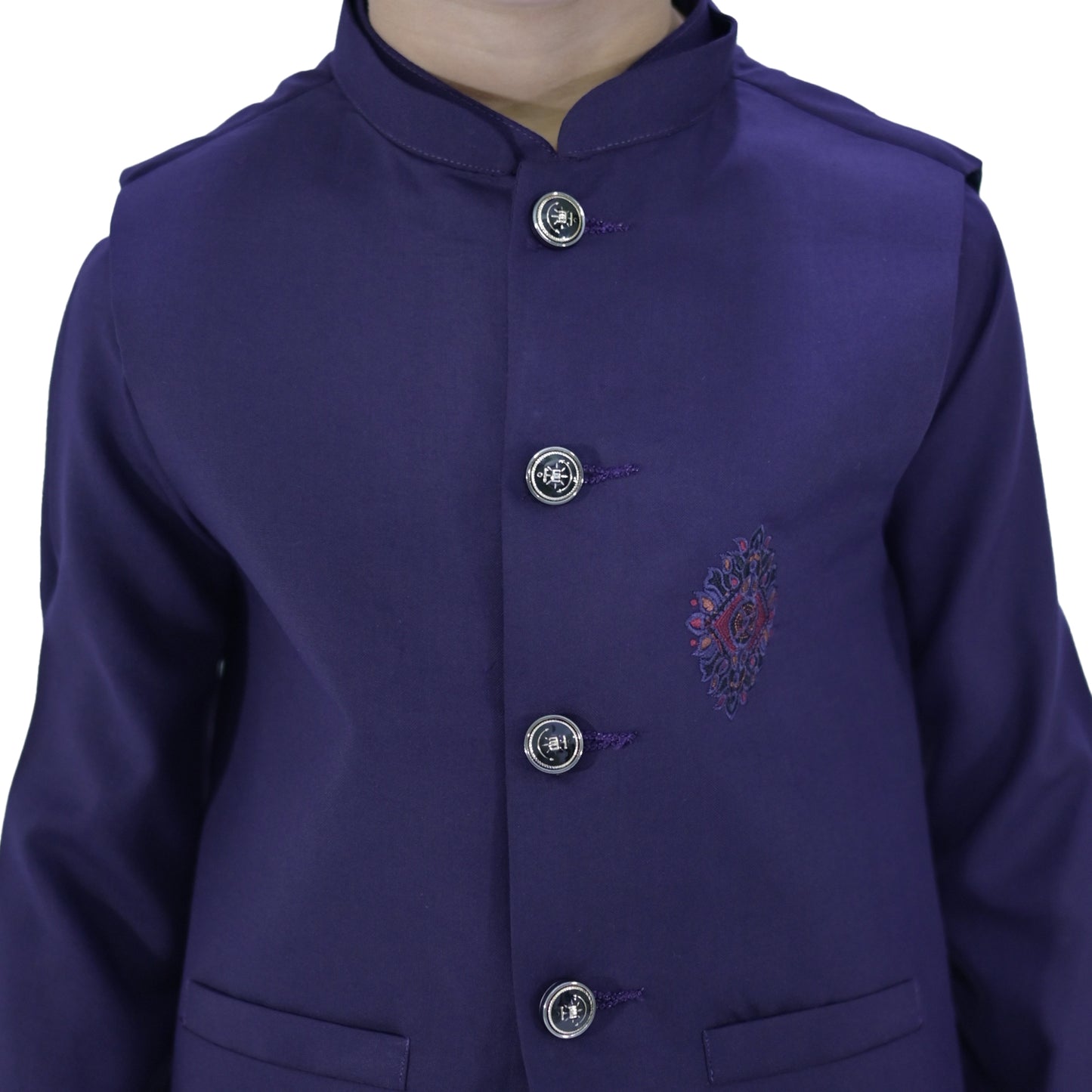 Purple Boys Kurta Pajama with Waistcoat RJ-KIDS193