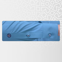 Light Blue Men's Kameez Shalwar Wash & Wear Ready To Wear RJ - KS513 - Rao Jee Designer