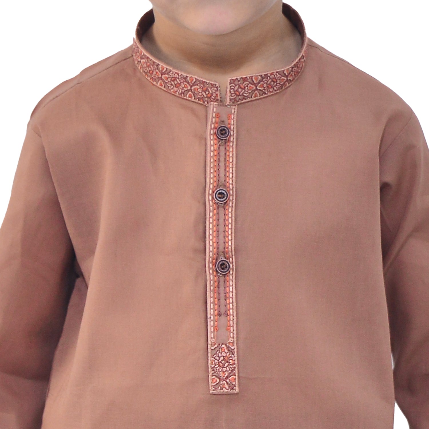 Light Brown Boy's cotton Kurta Pajama RJ - KIDS149 - Rao Jee Designer