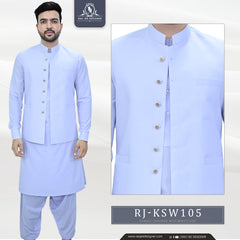 Men's Kameez Shalwar with Waistcoat (RJ-KSW105)