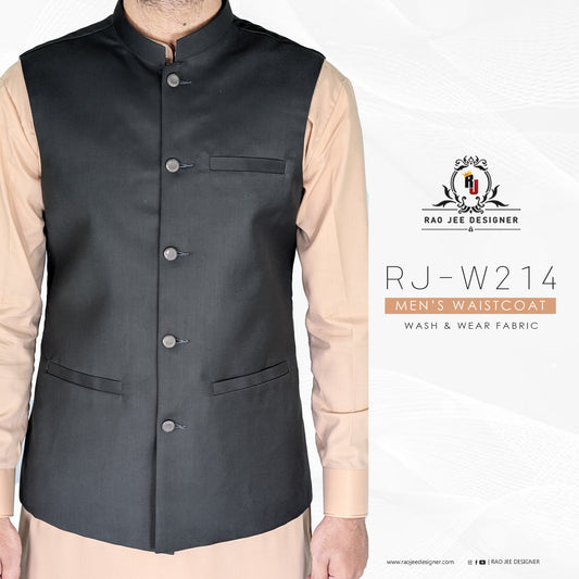 Men's Basic Green Waistcoat  (RJ-W214)