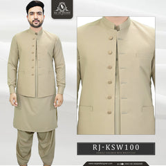 Men's Kameez Shalwar with Waistcoat (RJ-KSW100)