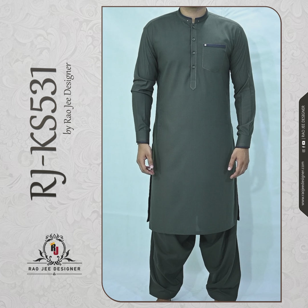 Men's Kameez Shalwar Wash & Wear Fabric RJ-KS531