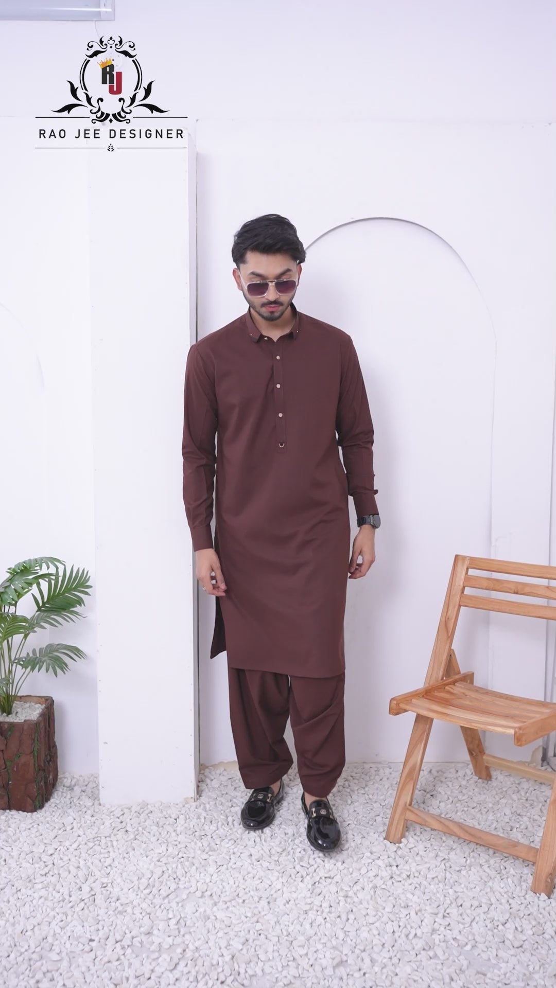 Coffee Brown Men's Kameez Shalwar RJ-KS614, Rao Jee Designer – The Executive Choice