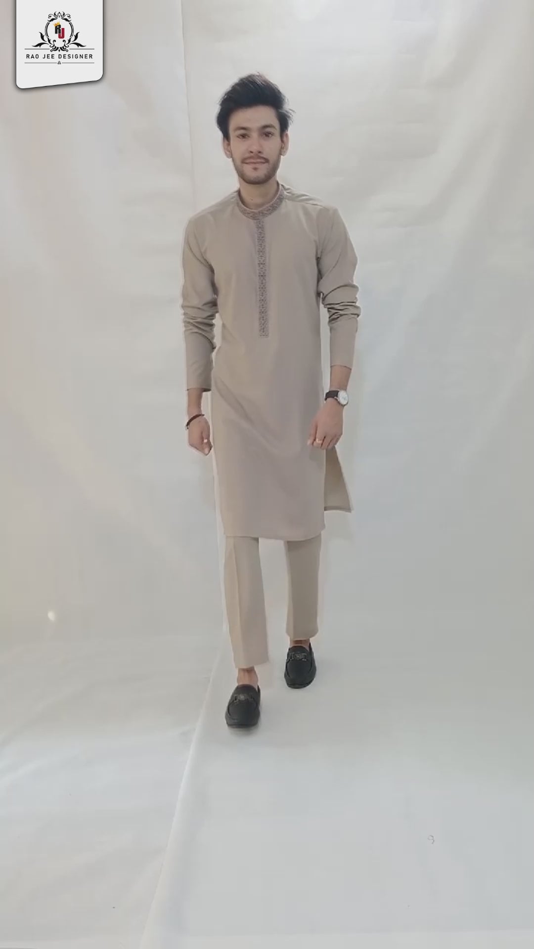 Charcoal black Men's Kurta Pajama RJ-K191