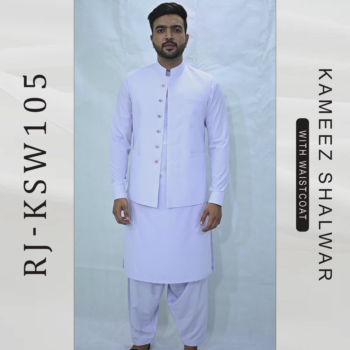 Men's Kameez Shalwar with Waistcoat (RJ-KSW105)