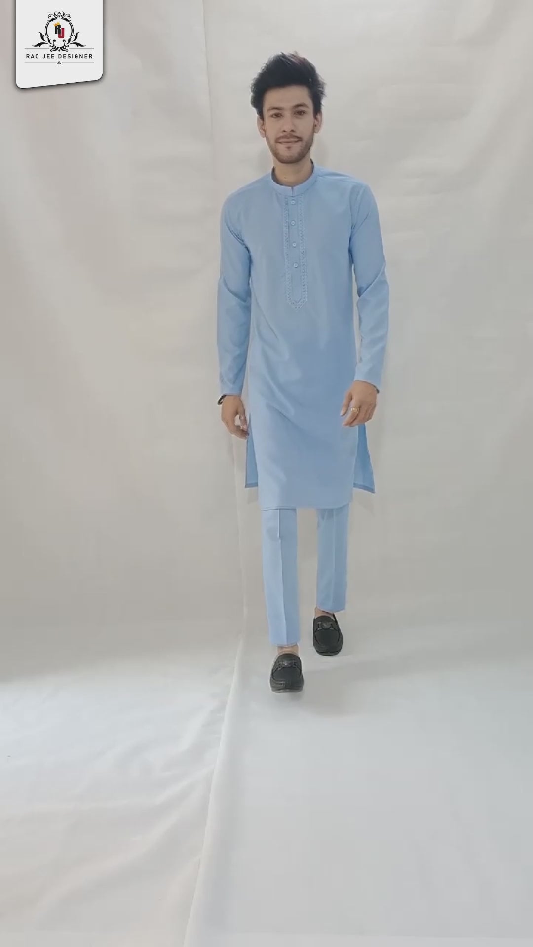 Sky blue Men's Kurta Pajama RJ-K186