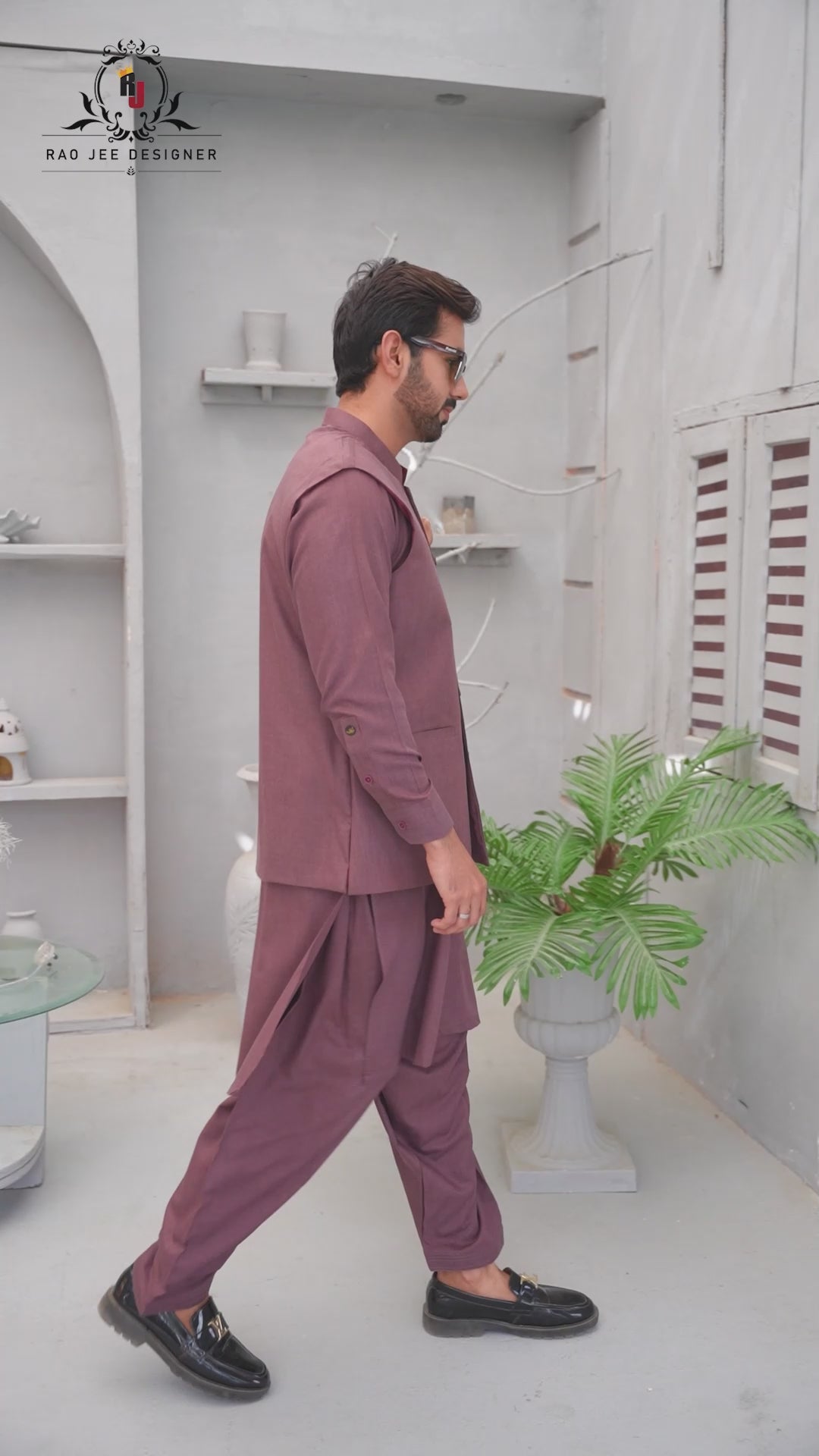 Men’s Premium Wash & Wear Kameez Shalwar – Plum Traditional Wear - (RJ-KSW151)