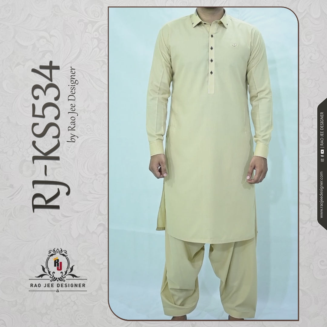 Men's Kameez Shalwar Wash & Wear Fabric RJ-KS534