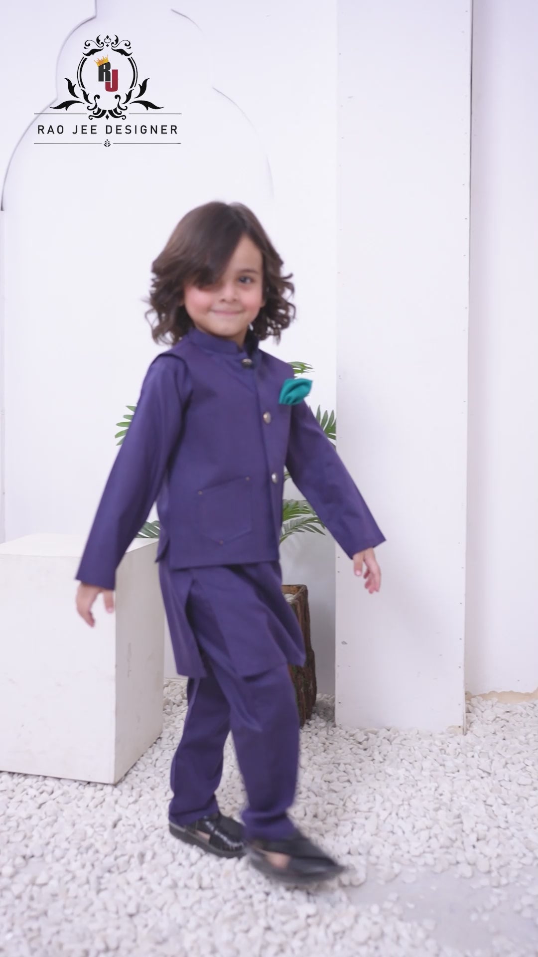 Lavender 3-Piece Waistcoat Set for Boys | RJ-KIDS224