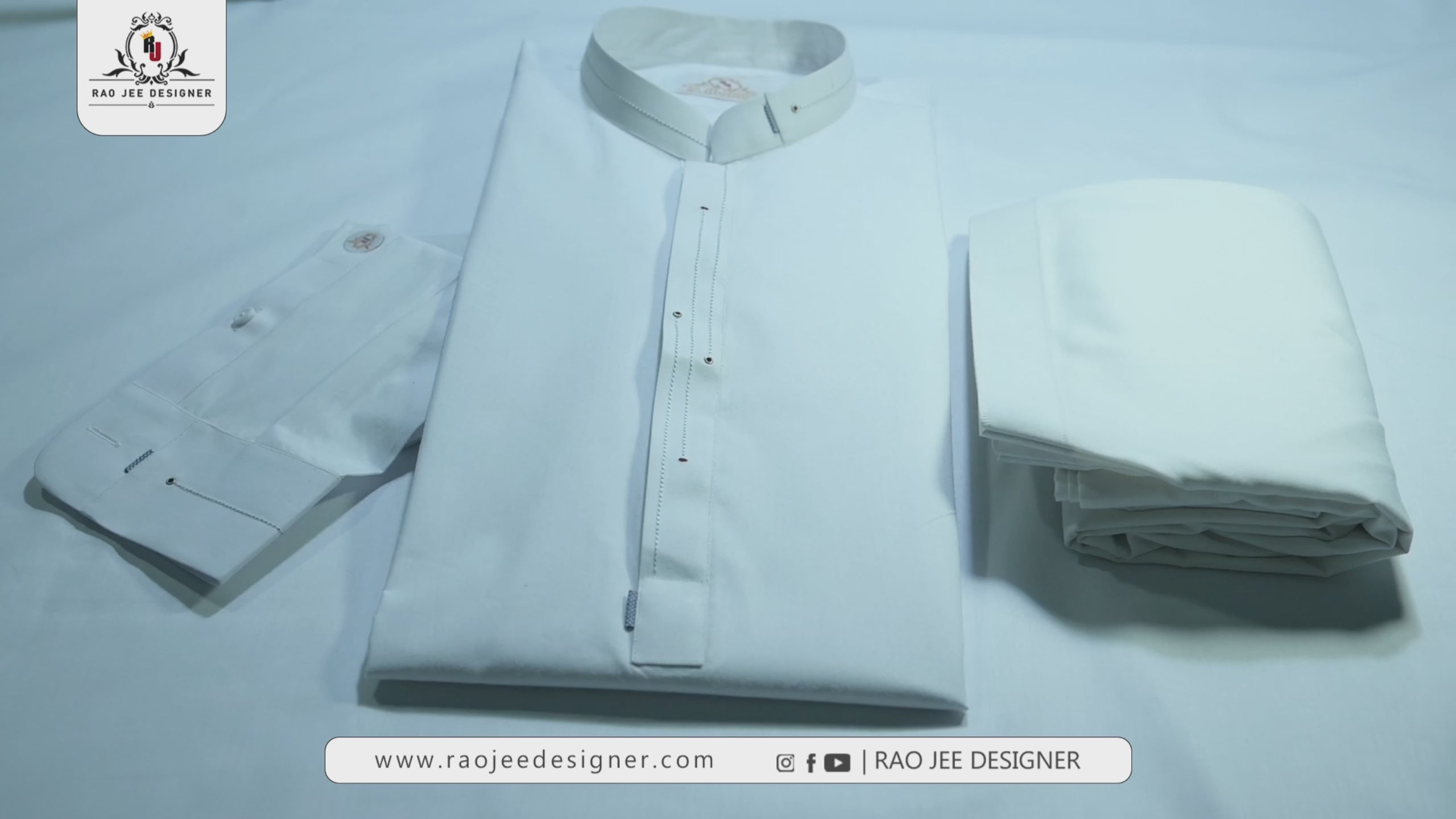 White Latha Mens Kameez Shalwar RJ-KS554