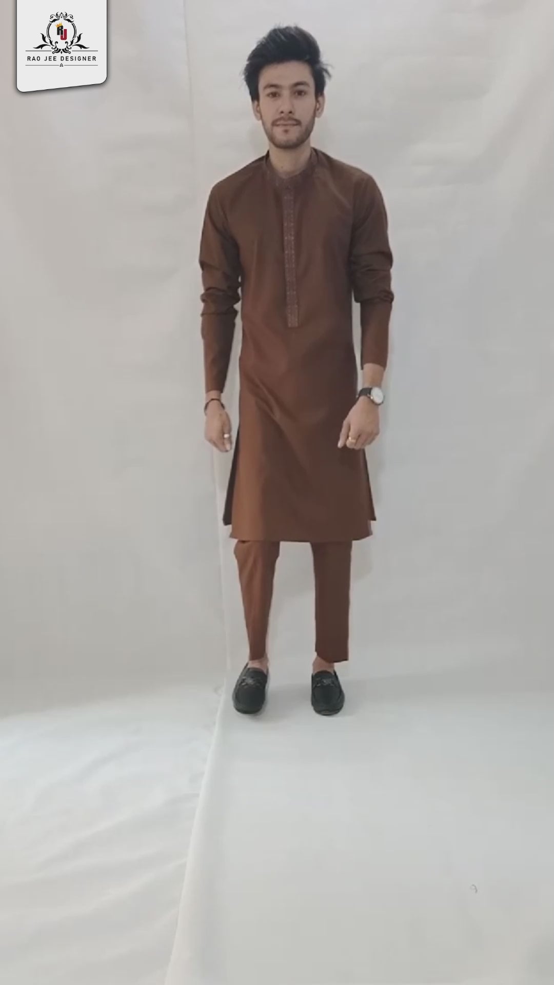 Brown Men's Kurta Pajama RJ-K193