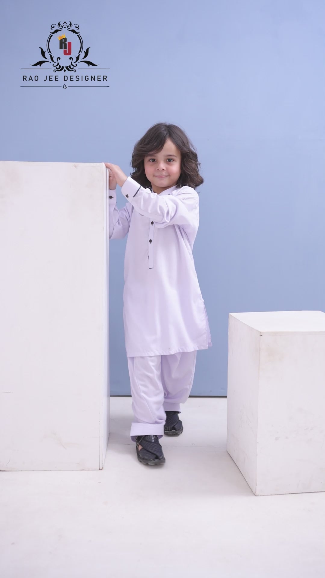 Neel White Kurta Shalwar for Boys | RJ-KIDS229