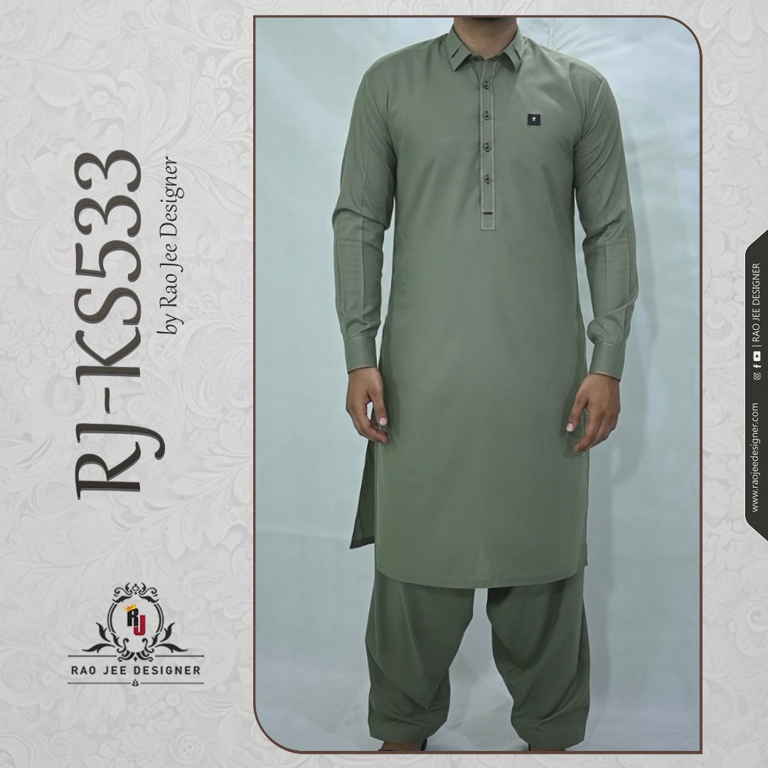 Men's Kameez Shalwar Wash & Wear Fabric RJ-KS533