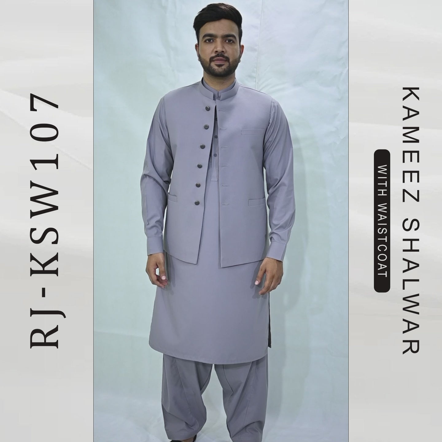 Men's Kameez Shalwar with Waistcoat (RJ-KSW107)