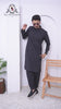 Charcoal Grey Designed Men's Kameez Shalwar RJ-KS611