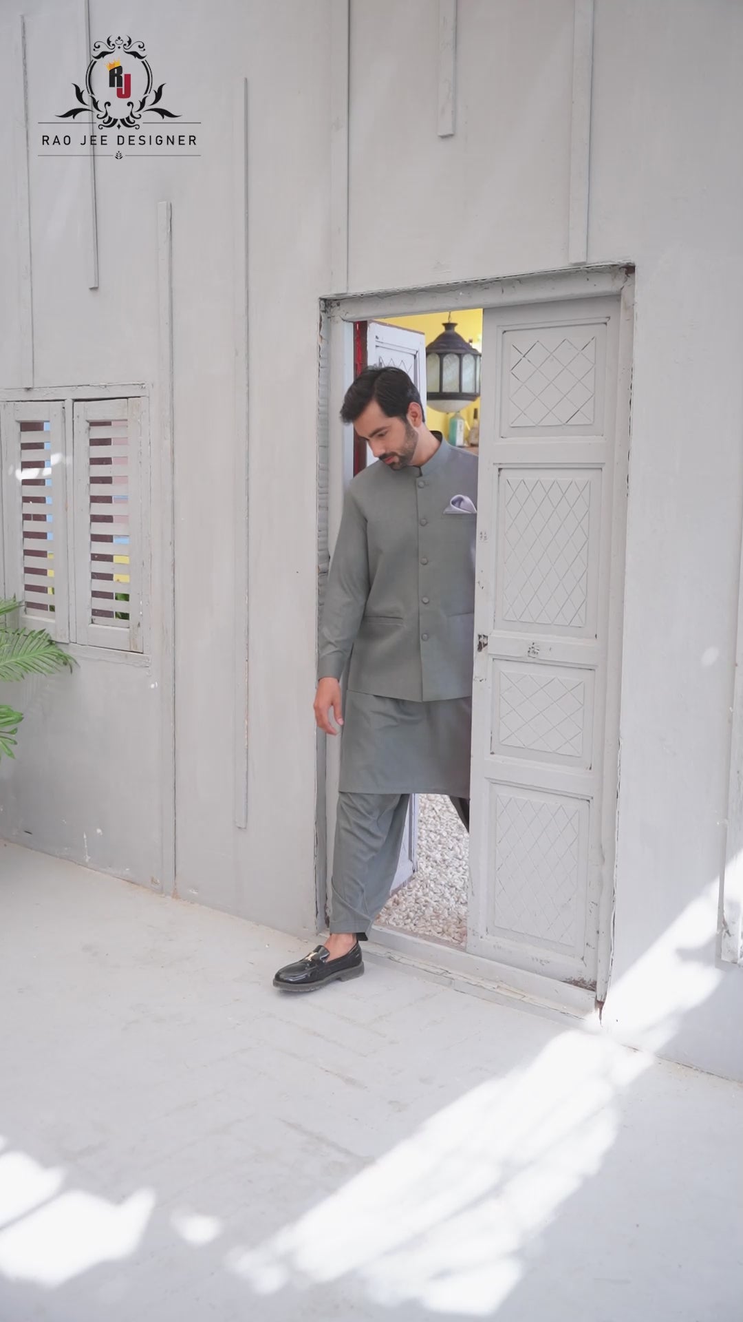 Men’s Premium Wash & Wear Kameez Shalwar – Steel Grey Traditional Wear  - (RJ-KSW152)