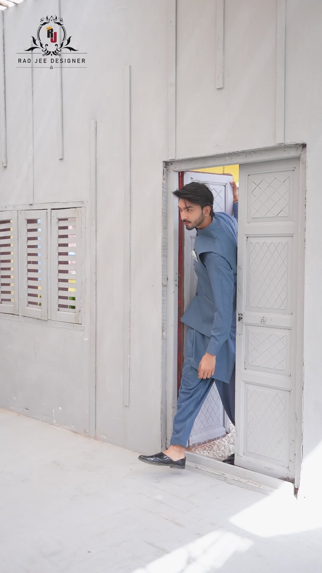 Men's Premium Wash & Wear Kameez Shalwar with Waistcoat – Deep Space Blue Traditional Wear  - (RJ-KSW148)