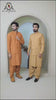Golden Mustard Men's Kameez Shalwar with Waistcoat (RJ-KSW131)
