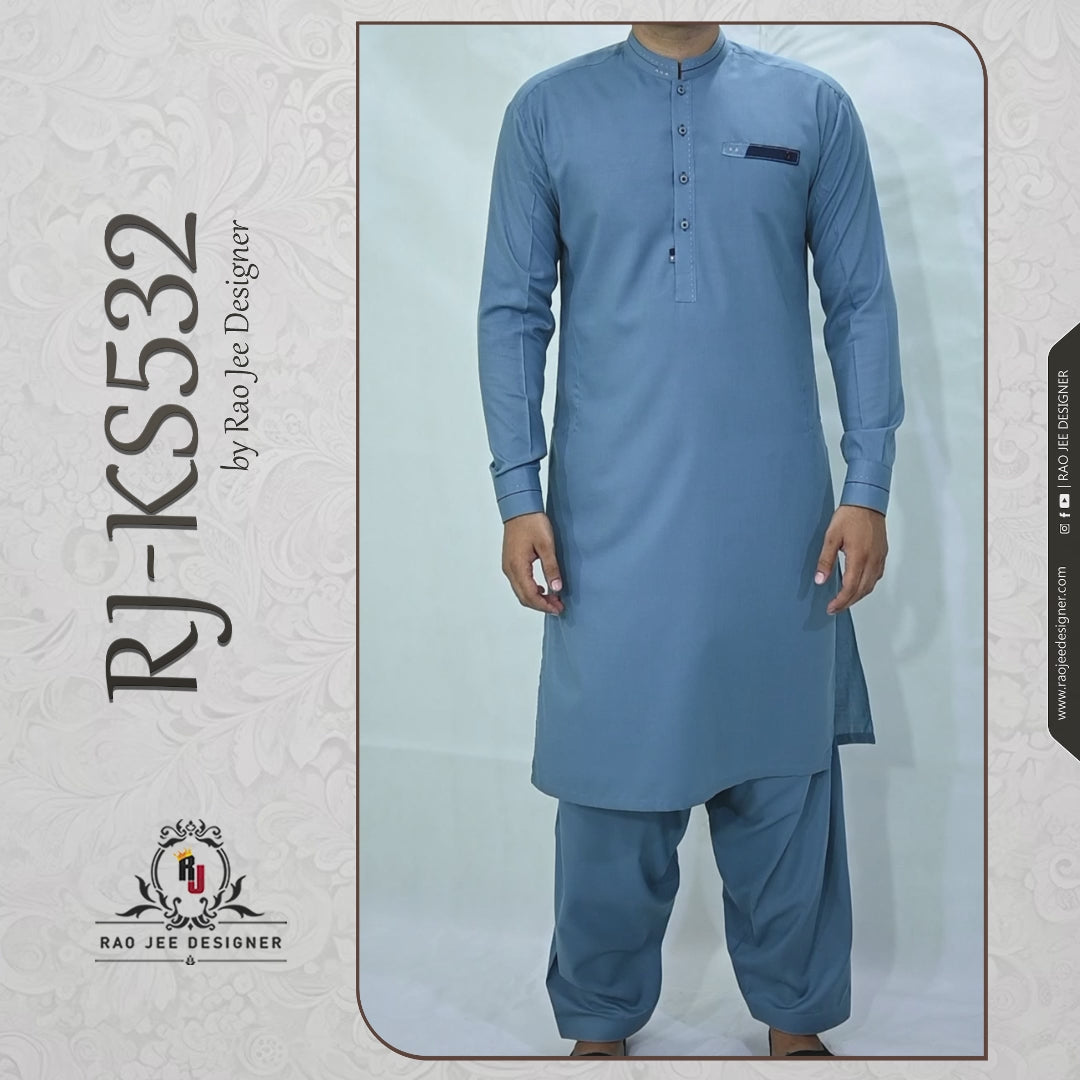 Men's Kameez Shalwar Wash & Wear Fabric RJ-KS532
