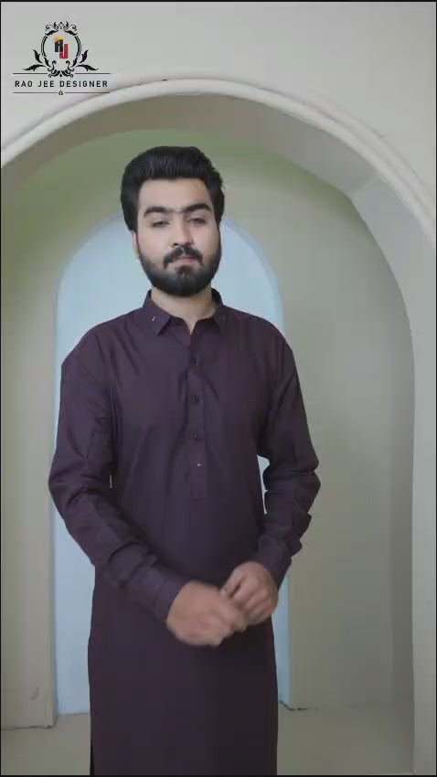 Maroon Mens Kameez Shalwar RJ-KS582