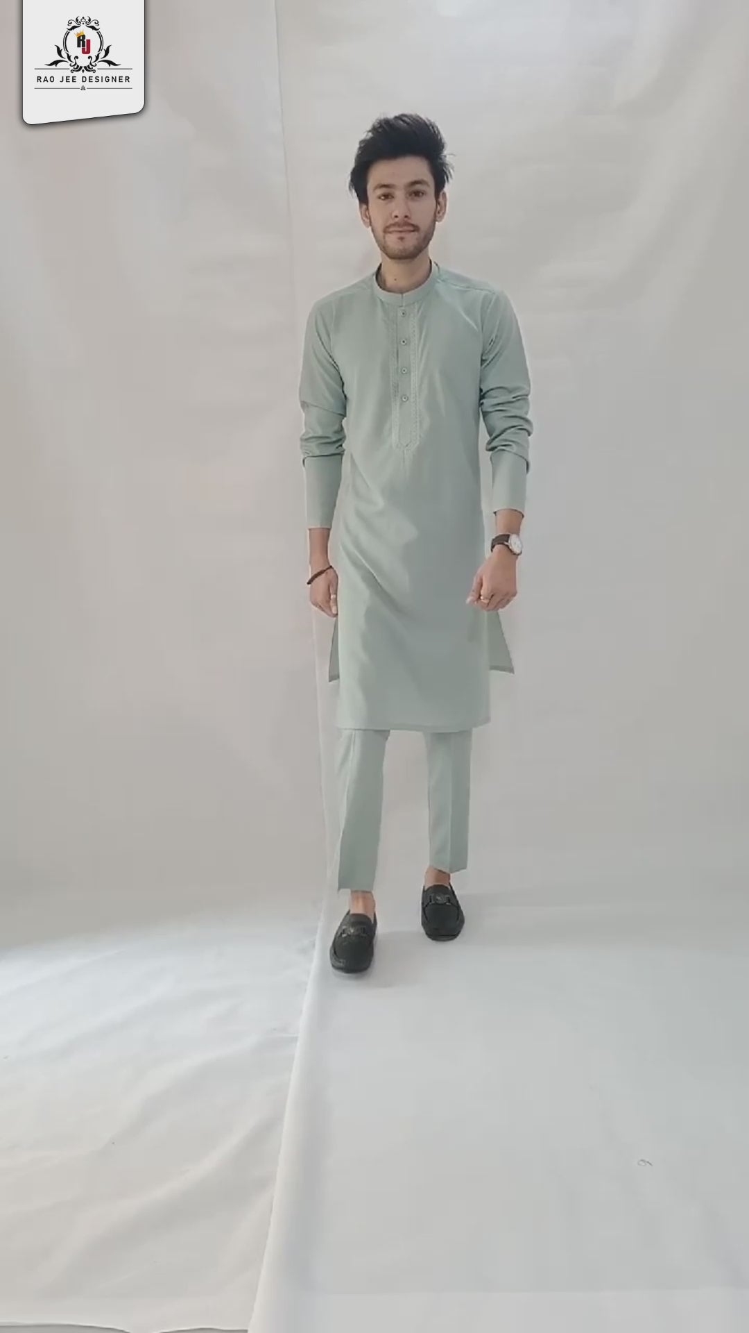 Light Sea Green Men's Kurta Pajama RJ-K192