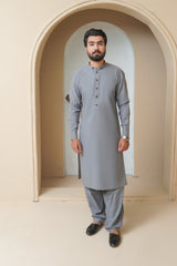 Stone Grey Mens Kameez Shalwar RJ-KS587