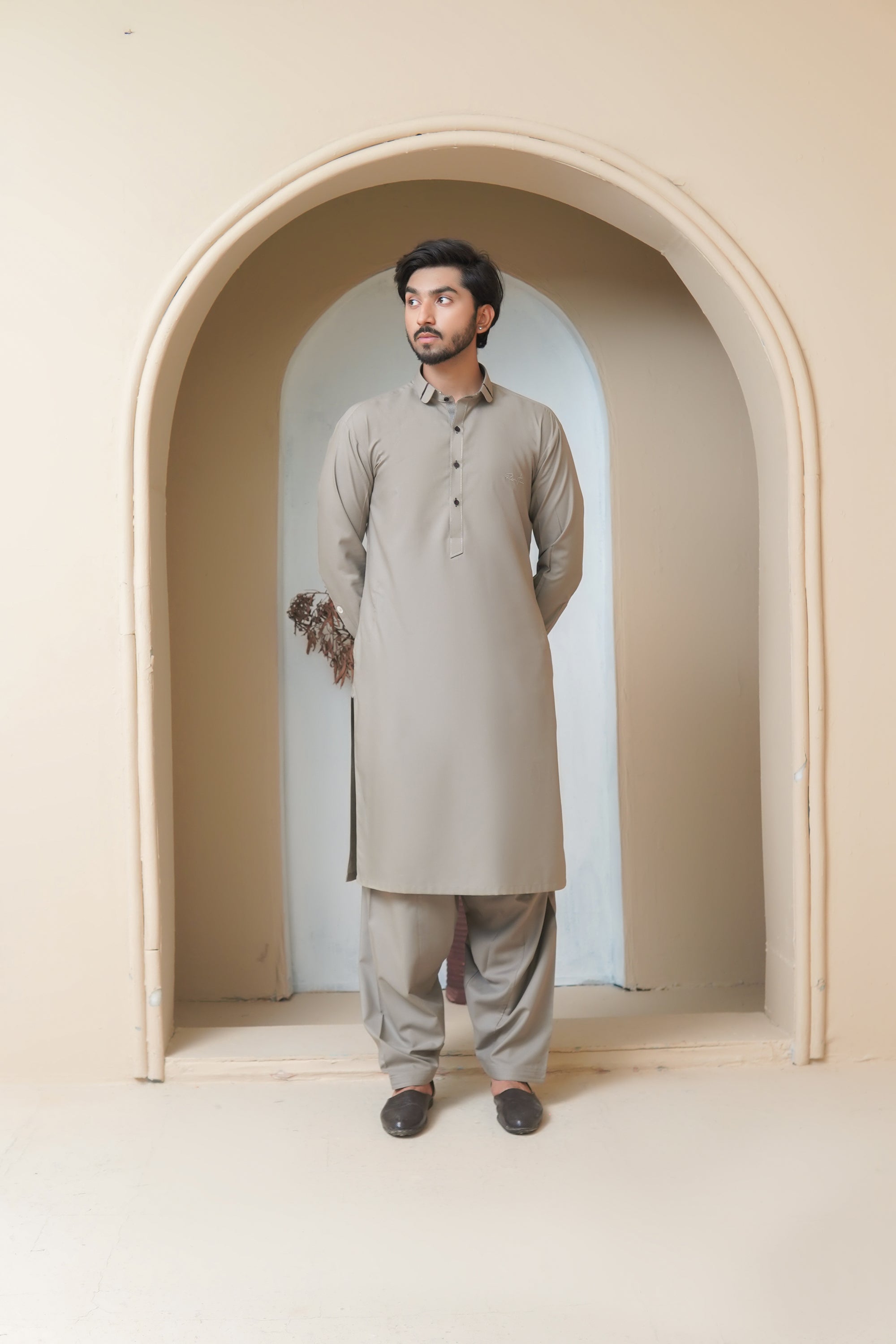 Warm Taupe Mens Kameez Shalwar RJ-KS586