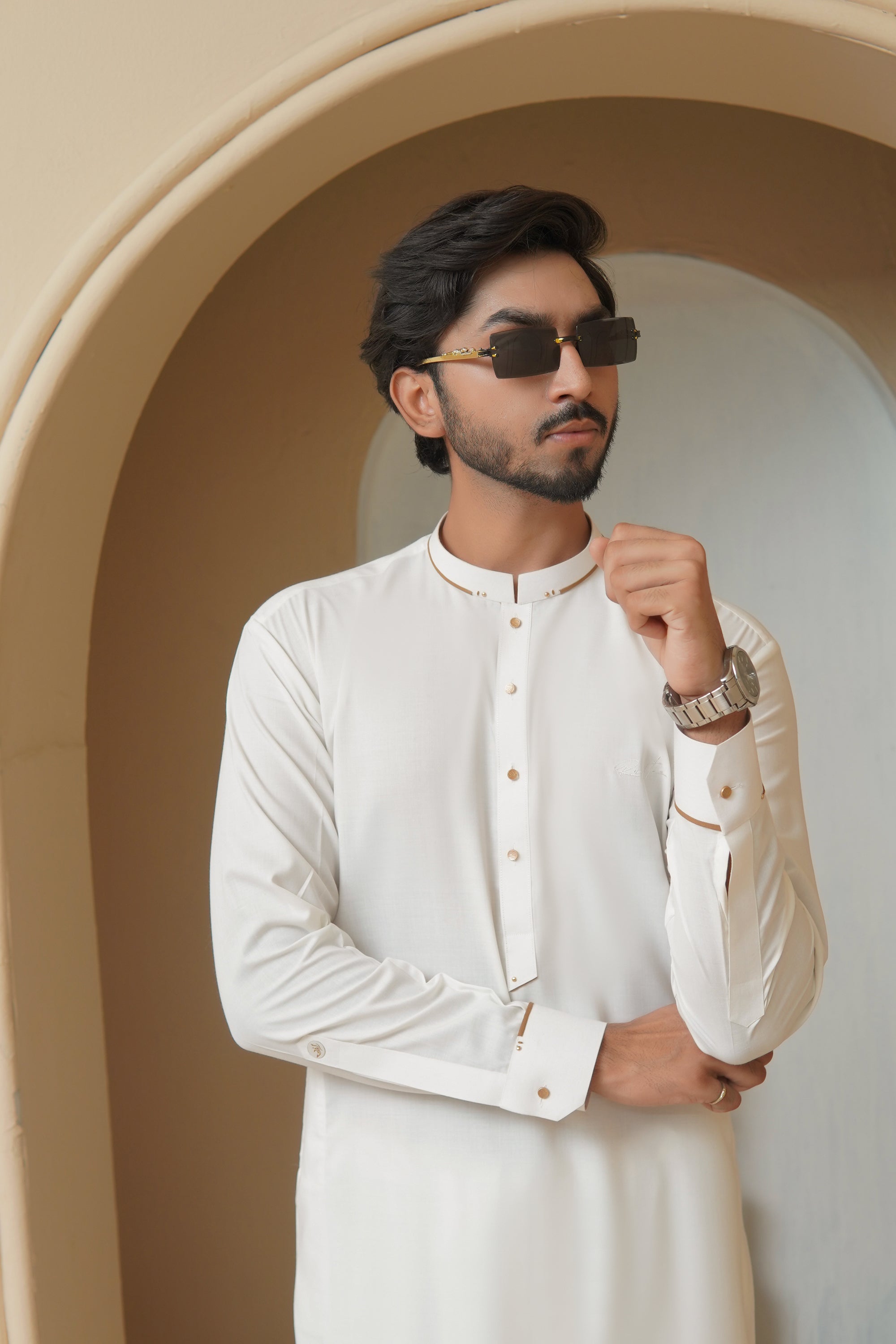 Off White Mens Kameez Shalwar RJ-KS588