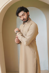 Warm Beige Mens Kameez Shalwar RJ-KS581