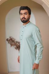 Mint Grey Mens Kameez Shalwar RJ-KS583