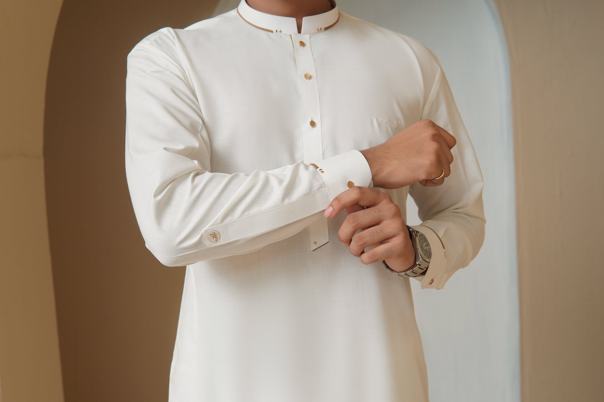 Off White Mens Kameez Shalwar RJ-KS588