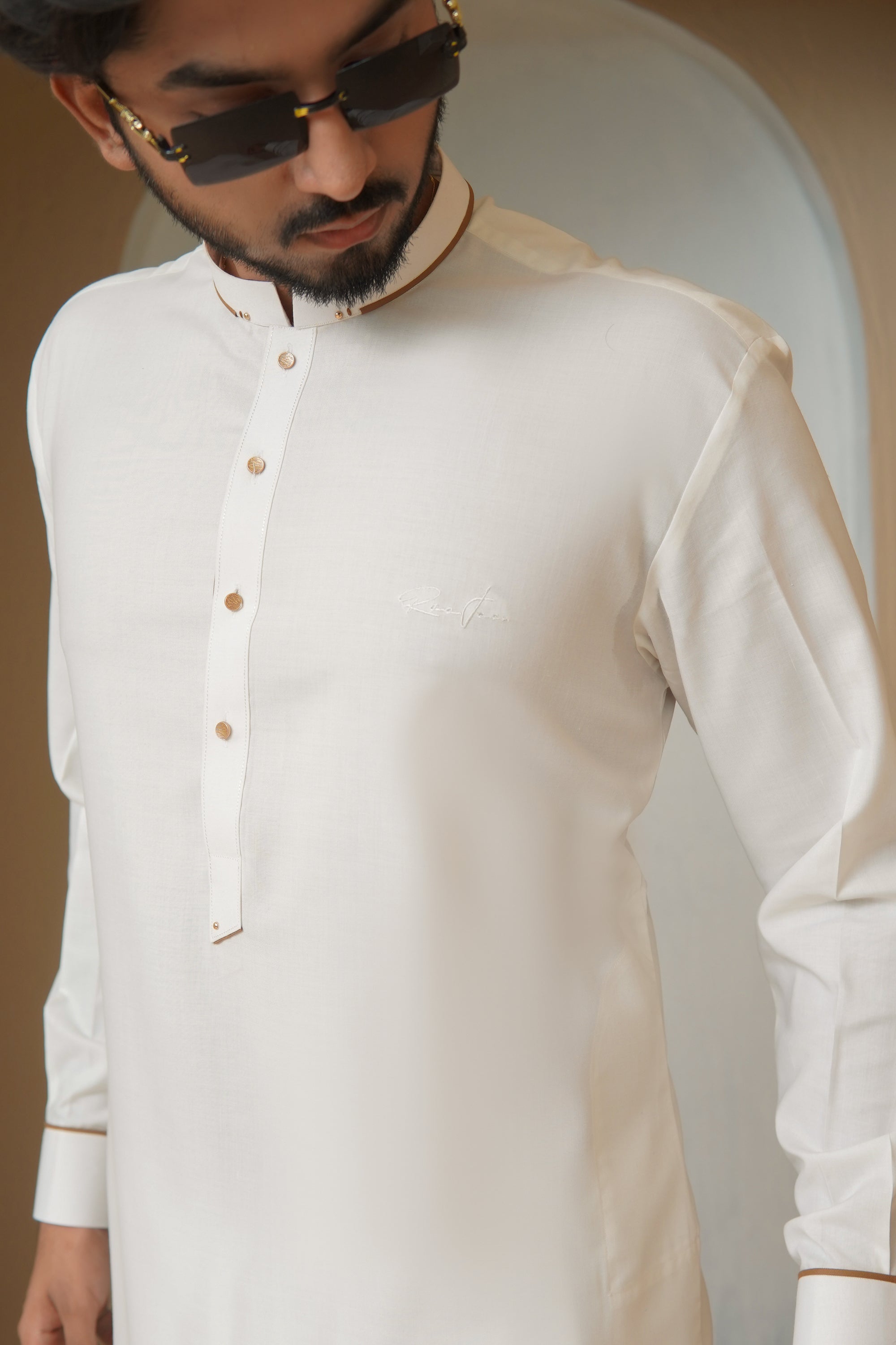 Off White Mens Kameez Shalwar RJ-KS588